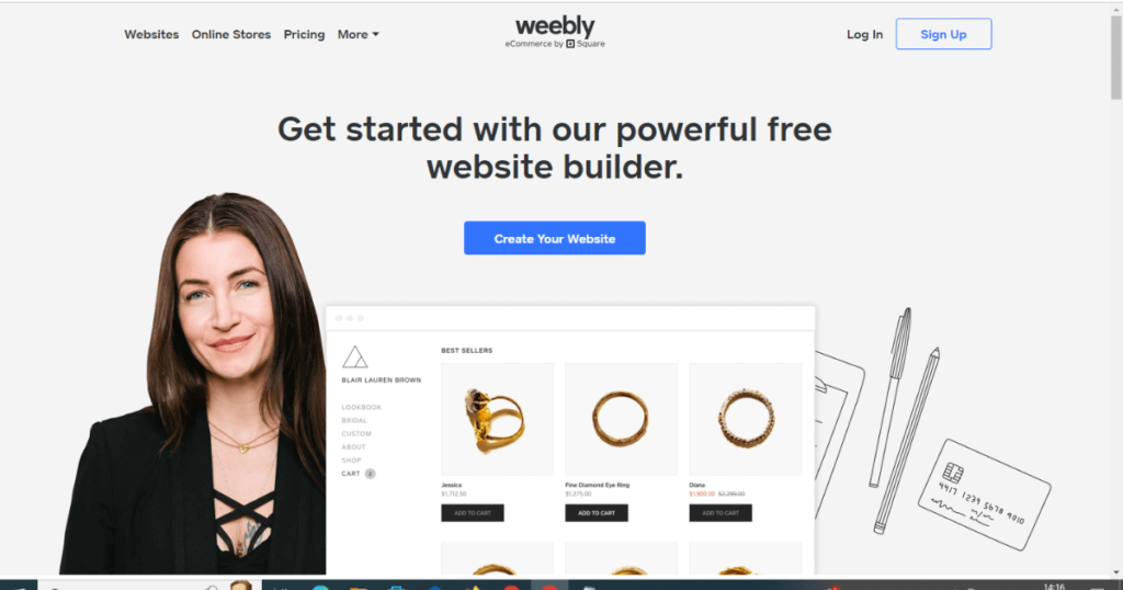 weebly homepage screenshot